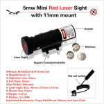 Shockproof 5mw Micro Red Dot Sight Airsoft Rifle Scopes Military Grade