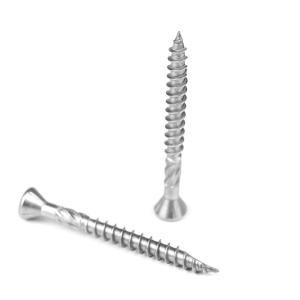 China 100mm Flat Knurling Wood Chipboard Screw Stainless Steel Plain Measurement System INCH factory