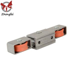 Adjustable Rail Guided Aluminium Sliding Door Rollers Replacement For Closet