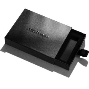 Rectangular Cardboard Exquisite Gift Black Embossing Foil Logo Drawer Box for