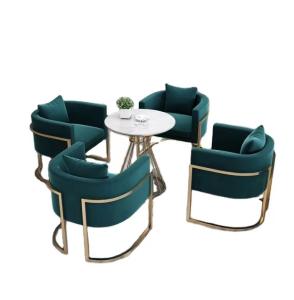 China Metal Frame Commercial Cafe Table And Chairs factory