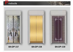 China Luxury Glass Steel Elevator Door Panel 2000mm 2100mm Opening Height factory