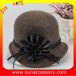 Hot sale Fashion 100% Australia wool felt ladies hats ,Red cloche hats with