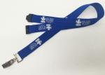 Trade Shows Silk Screen Lanyards , Royal Blue Lanyards With Customized Logo