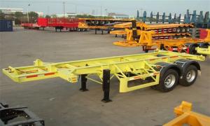 China 40 Ton 12R22.5 Skeleton Container Semi Trailer T700 Container Van Trailer factory
