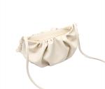 Polyester Lining PU Shoulder Bag Zipper Closure Leather Dumpling Bag