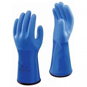 China Acrylic Liner Protective Work Gloves , Chemical Resistant Gloves Blue Color factory