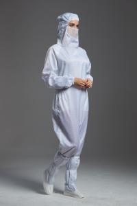 China 75D Reusable Cleanroom Gowns SMT Workshop Anti Static Esd Garment factory