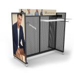 Custom Clothing Display Racks Gondola Retail Clothing Display Stand For Shops
