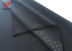 Embossed Weft Knitted Polyester Spandex Fabric , Black Colour Sports Lycra