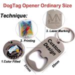 Custom Beer Bottle Opener Keychain Stainless Steel Card Shape Manual Can Opener