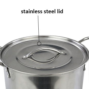 Silver Stainless Steel Thick Stockpot Large Soup Pot Heavy Duty With Lid