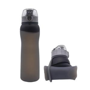 China LFGB Certification Collapsible Silicone Water Bottle , 4 Cap Styles factory