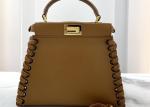 Peeakboo Classic Womens Luxury Handbag Leather Lace Woven Edge Handbag High