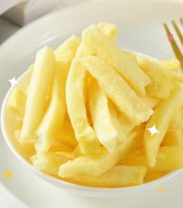 China Hot Sale French Fries Dehydrated Dried Vegetables Vacuum Fried Crisp Potato Strips Snack factory