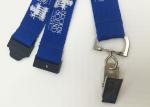 Trade Shows Silk Screen Lanyards , Royal Blue Lanyards With Customized Logo