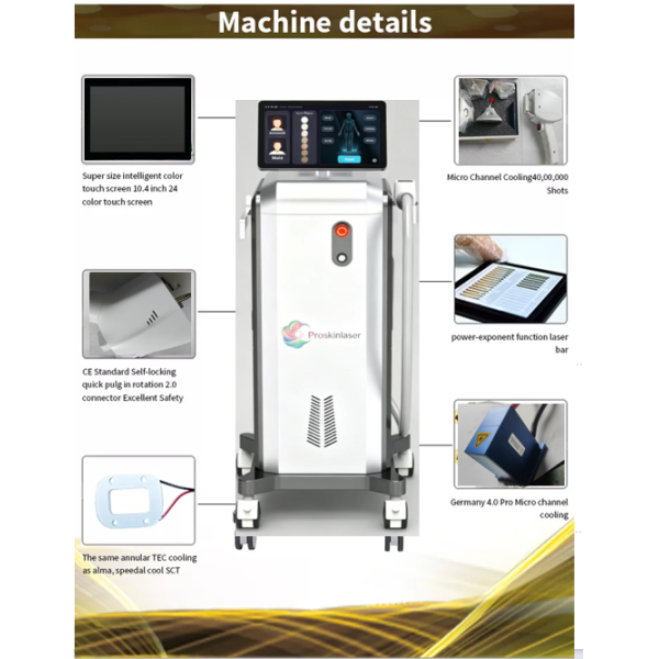Soprano Ice Platinum 808nm Diode Laser Hair Removal Machine with 800W Laser Power and Sapphire Contact Cooling
