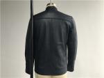Navy Mens PU Jacket With Suede Detail , Faux Leather Biker Jacket TW73204