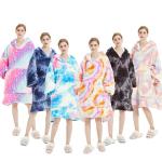 Full Custom Flannel Romper Oversized Pajama Blanket Hoodie Colorful Printed