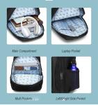 Men'S Lightweight Nylon Backpack Purse Bag Black Business Waterproof 0.98kg