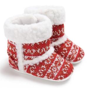 China New fashion non-woven knitted crochet winter warm Walking shoes baby booties knit factory