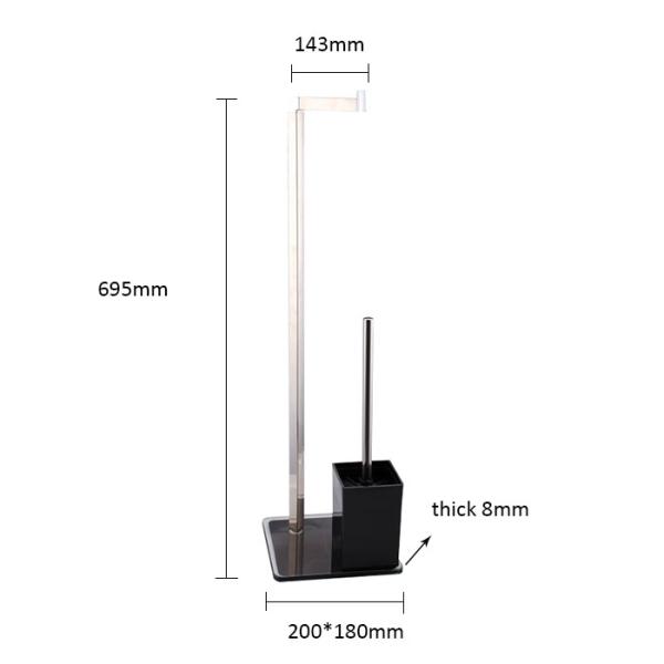 Multi - Function Hotel Stainless Steel Toilet Brush Holder Set Standing 401