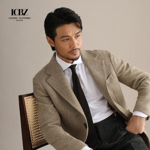 Button Fly Woolen Cloth Fabric Thicken Men's Suit Jacket for Winter Business