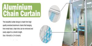 China Aluminum Colored Link Chain Curtain Fly Screen for Fashion Design factory
