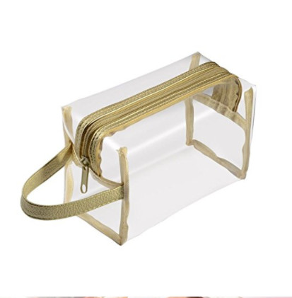 Transparent PVC Cosmetic Bag , Makeup Clear Cosmetic Bags Compact Size