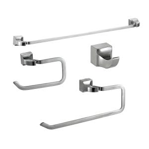 China Stainless Steel Bathroom Hardware Sets Towel Rack 4 Pcs Hotel Accessories factory