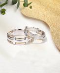 4.5g 6.5g 18K Gold Diamond Rings Couples Cross Promise Rings