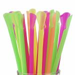 Plastic Spoon Straws Disposable Stocked PLA Biodegradable Spoon Straw For Ice