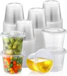 5.5 oz Portion Cups With Lids, Jello Shot Cups, Small Plastic Containers,
