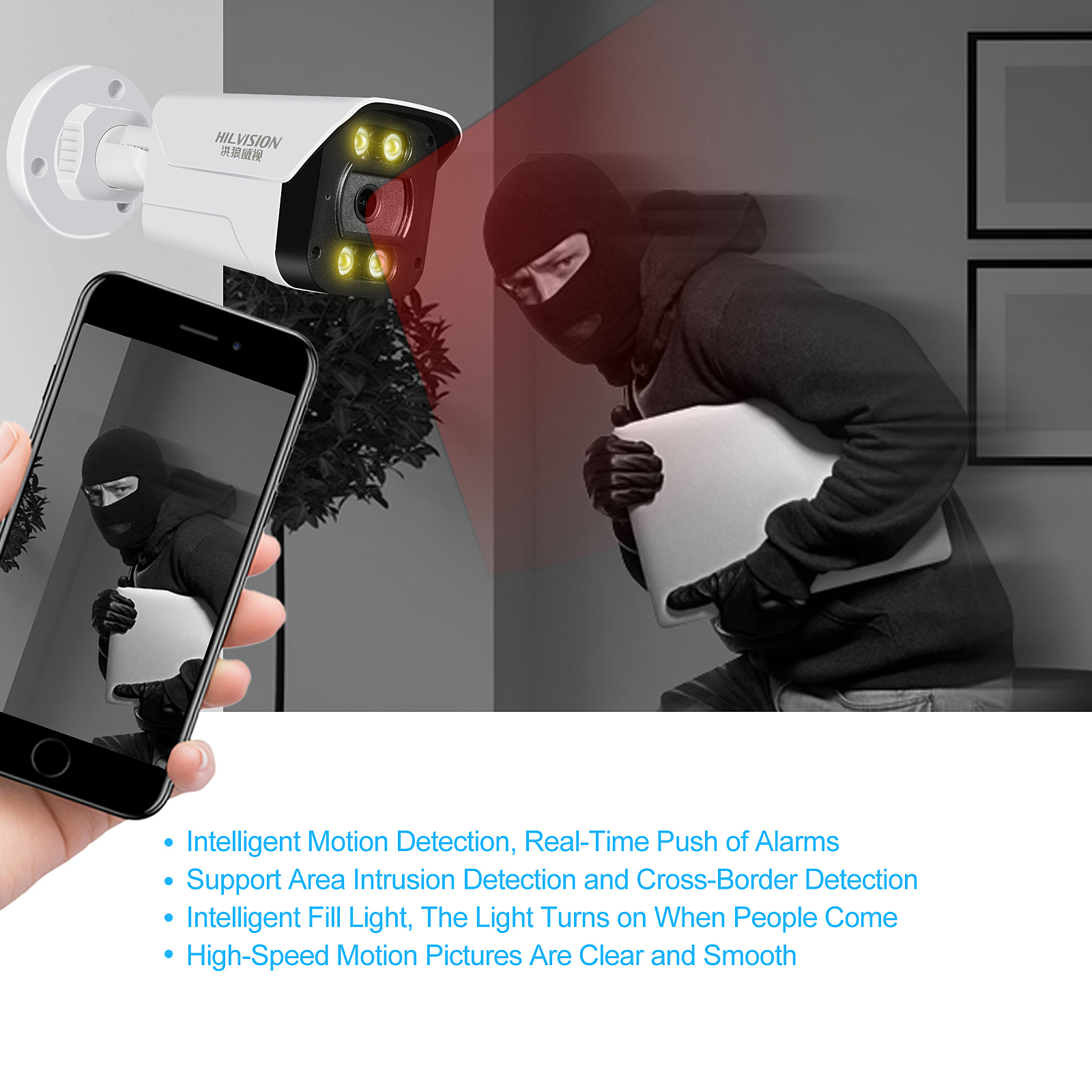 Indoor Waterproof H.265 Video Bullet Camera NVR Data Storage Options and Built-in Mic