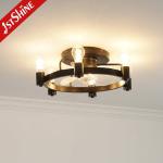 1stshine Ceiling Fan Light CE Elegant Black Flush Mounted Lighting Solutions