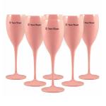 Yellow Pink Veuve Clicquot Plastic Champagne Flutes Glass Recyclable 