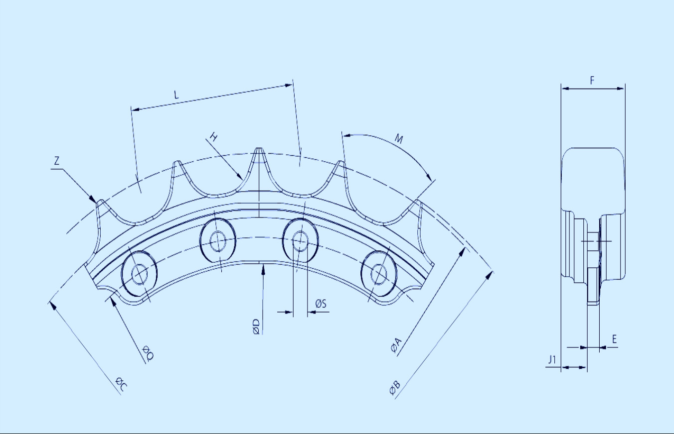D355 Excavator Sprocket Segment Undercarriage Parts 195-27-33110N For Construction Machinery