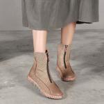 S210 Simple fashion all-match boots Mori leather mid-tube women's boots
