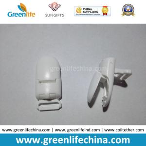 China Solid White Big Badge Lanyard Clip Holders Bib Napkin Strap Clips Tail Inside Dia 15mm factory
