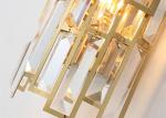 Wall Mounted Indoor 230*500mm Lustre Led Gold Crystal Sconce Lights