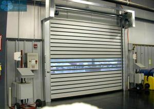 China 3m Height 1.2/S High Speed Spiral Door With Clear Window factory