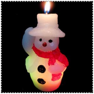 China Christmas Snowman LED color changing candle with LED BATTERY factory