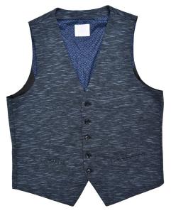 China Knit Fabric Mens Tailored Vest All Season Navy Mel Breathable 70% Cotton 30% Polyester factory