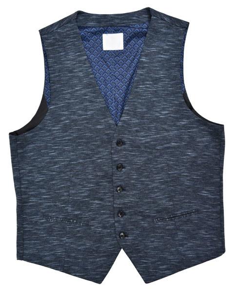 Knit Fabric Mens Tailored Vest All Season Navy Mel Breathable 70% Cotton 30%