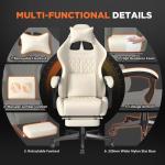 Modern Design Gaming Chair with Vintage PU Leather and Massage 19"D x 27"W x 50