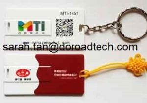 China Promotional Gifts Customized Logo Mini Credit Card USB Flash Drives with Keychain factory