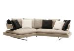 Sectional Corner Modern Upholstered Sofa Set Solid Wood Frame European Style