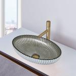 45mm Drain Diameter Glass Vessel Basins Shinning Chromed In Pumpkin Shape