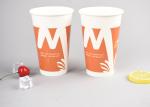 Iced Tea / Water Cold Paper Cups Single Wall Smoothie Takeaway Cups For Food