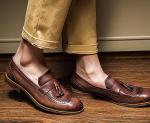 Spring / Autumn Brown Mens Woven Leather Slip On Shoes For Party